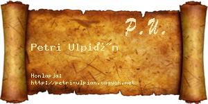 Petri Ulpián névjegykártya